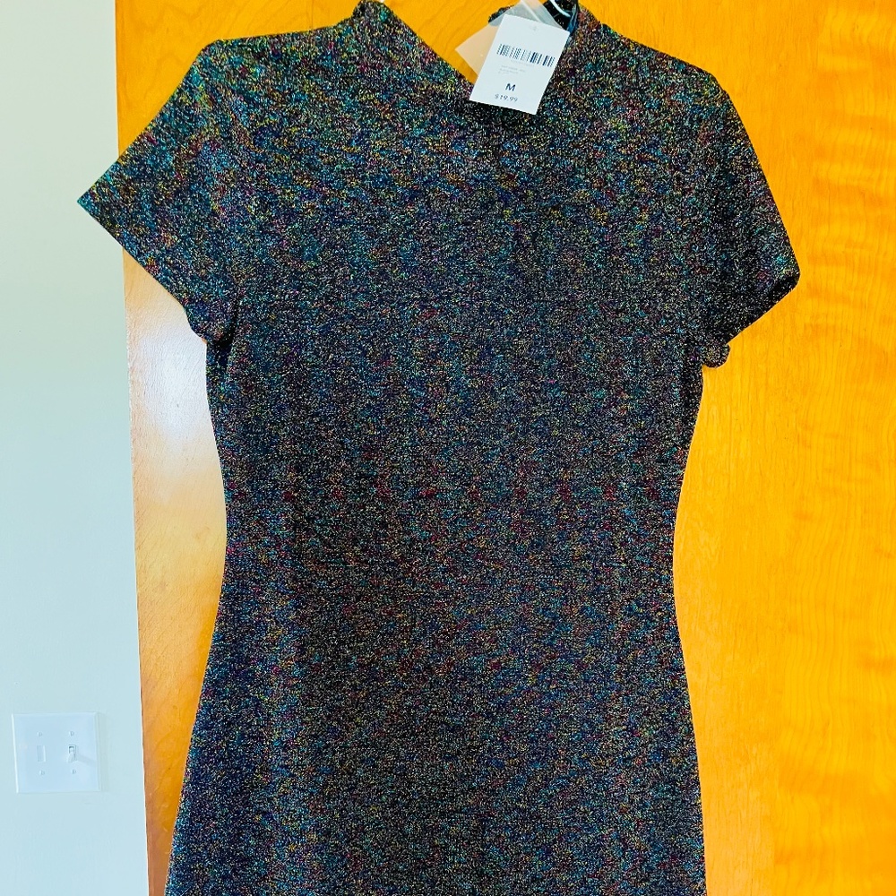 Multicolor Metallic Mini Dress